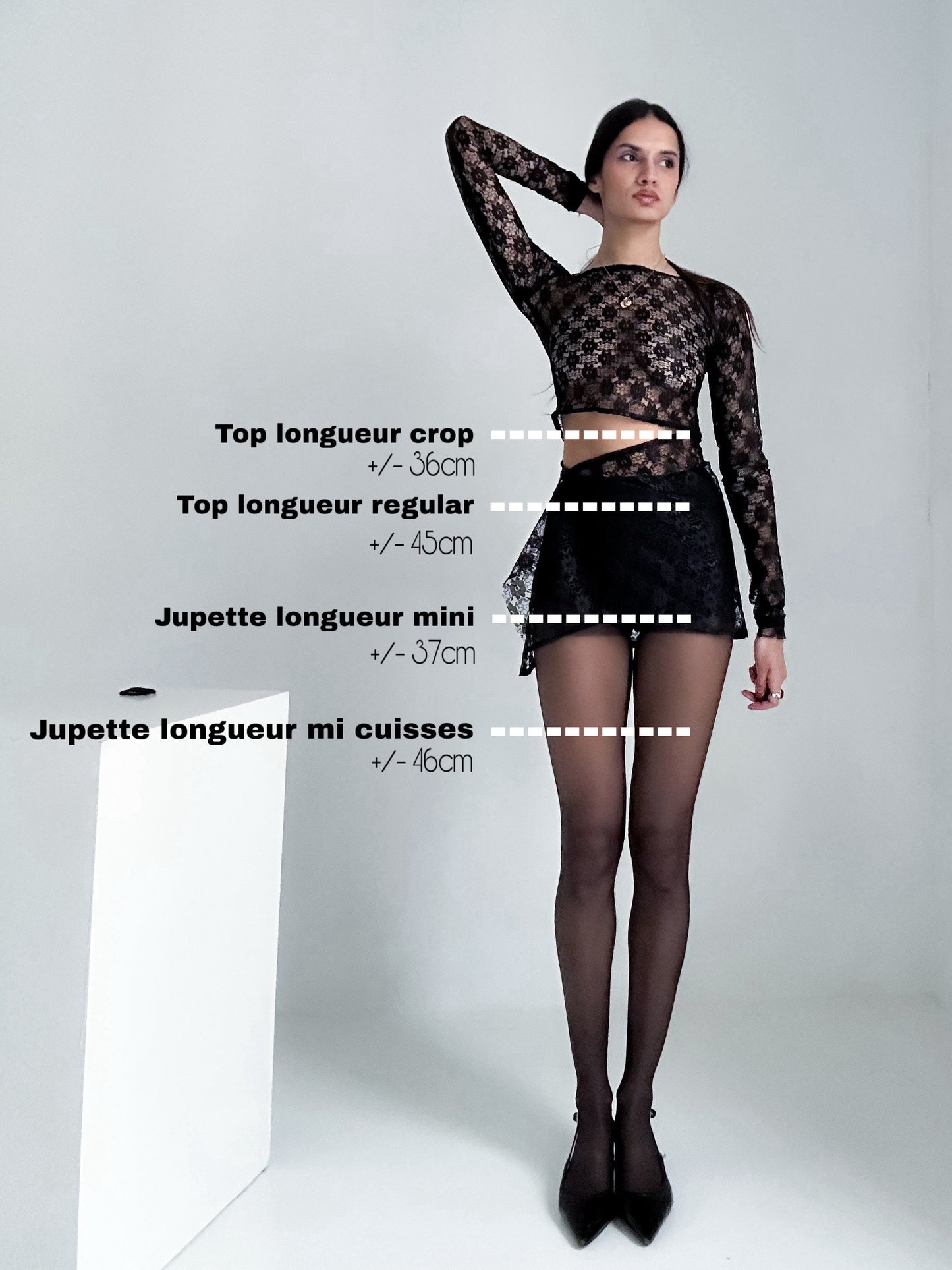 Jupette en dentelle noir