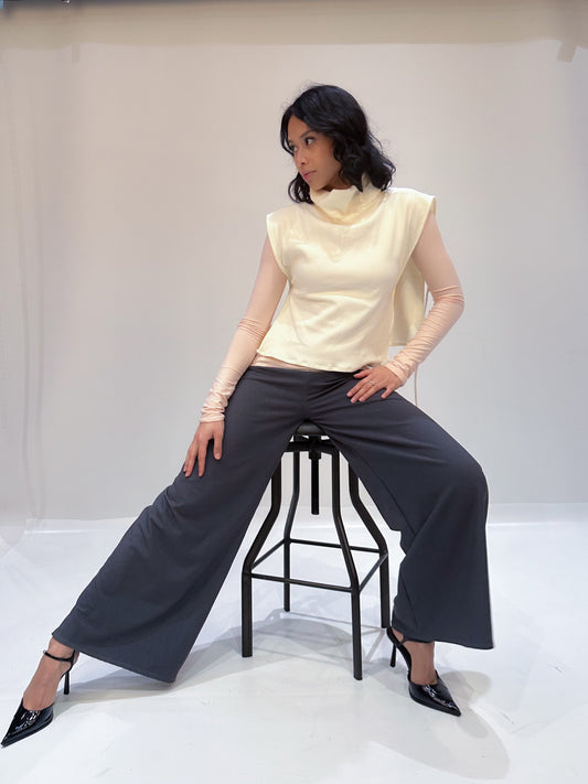 Le pantalon WIDE LEG A/H GRIS ANTHRACITE