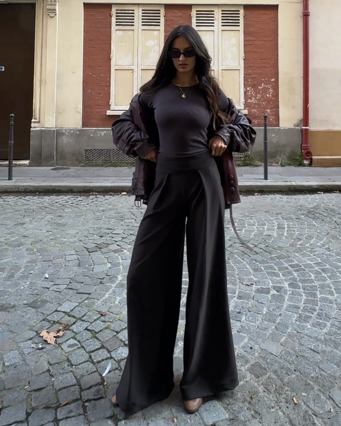 The WIDE LEG pants A/W CHOCOLATE