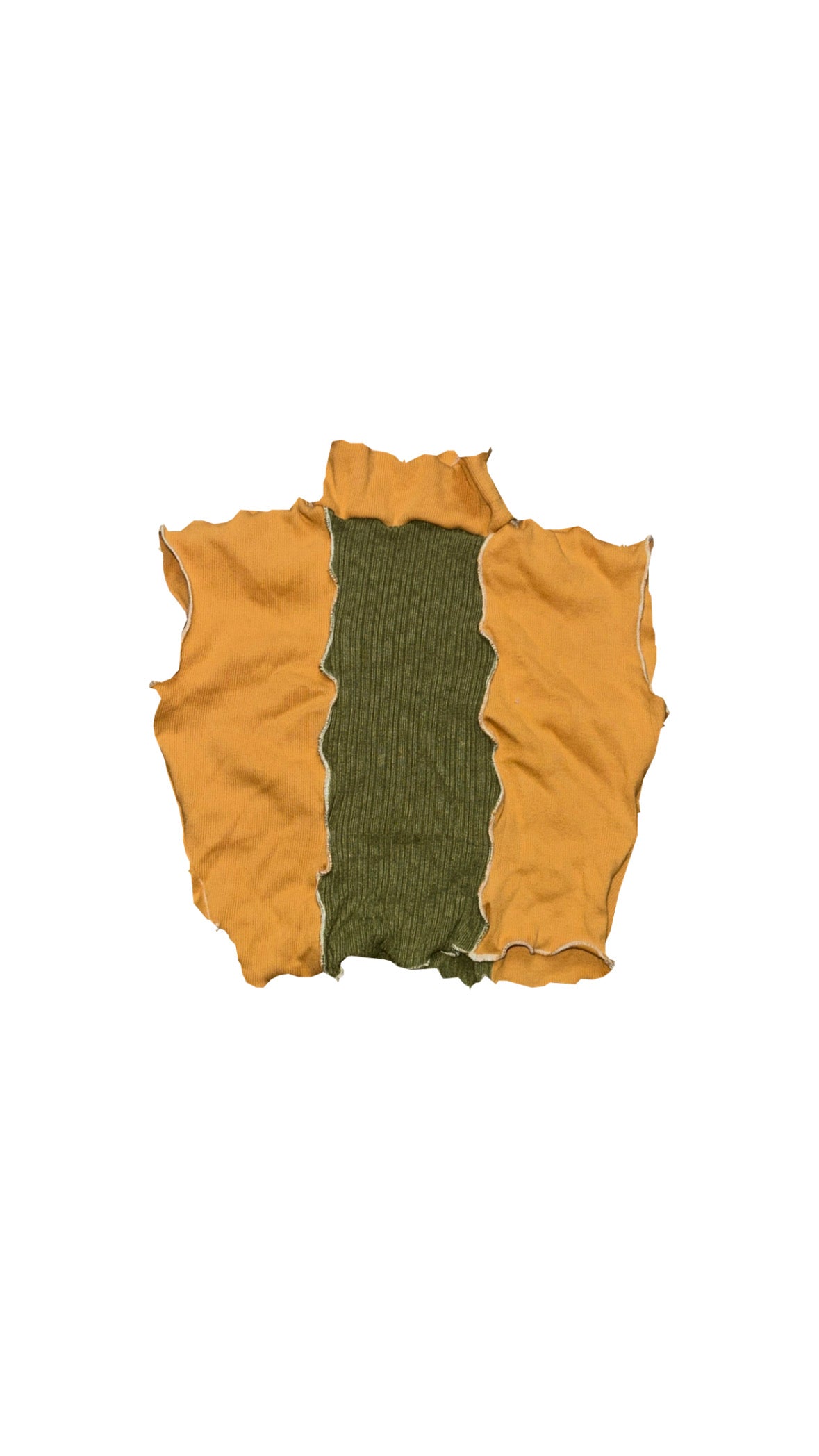 TURTLENECK TOP - OLIVE/YELLOW