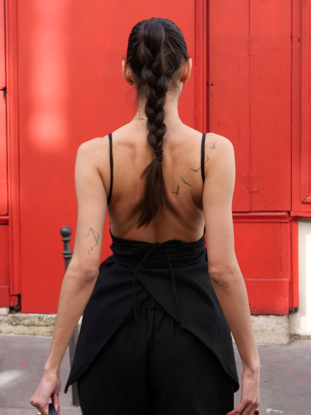 Haut en lin NOIR