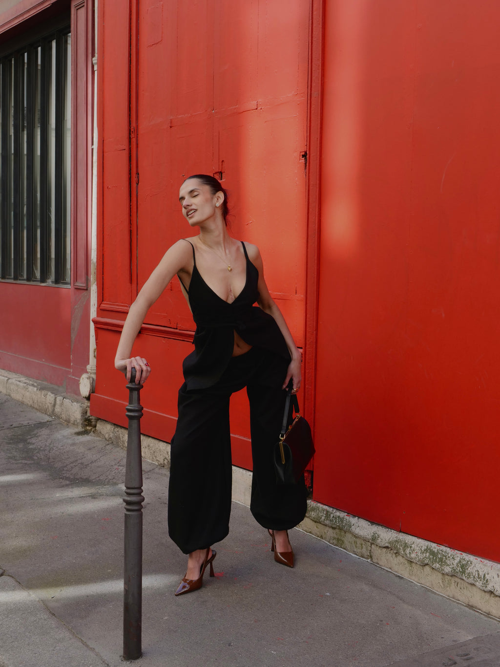 Pantalon BAGGY en lin NOIR
