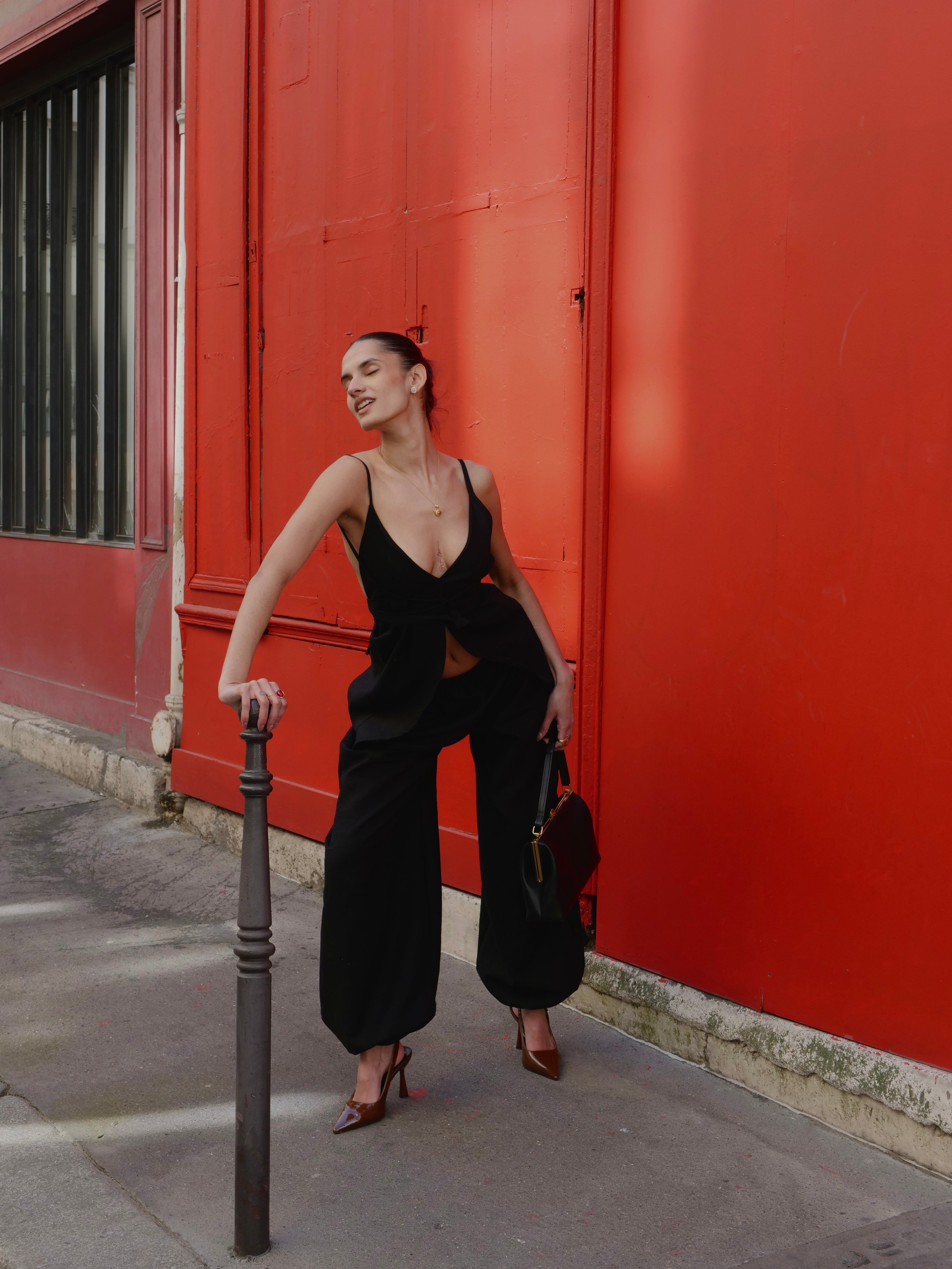 Pantalon BAGGY en lin NOIR